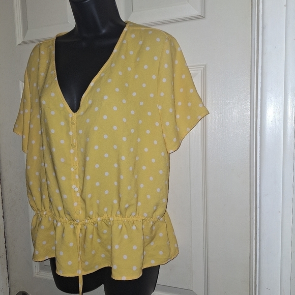 Loft polka-dot blouse size large - Picture 3 of 5